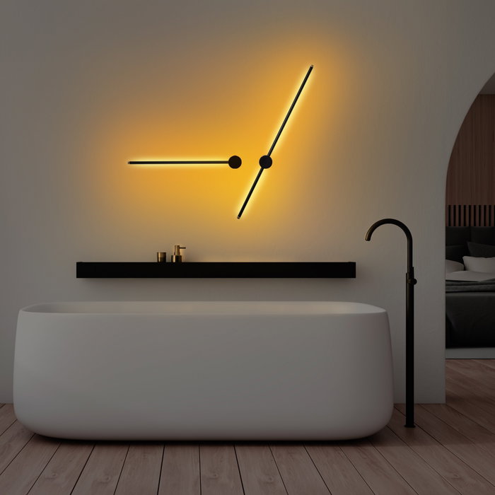 Opviq Sword - 13488 Lámpara de pared de cuerpo metálico negro